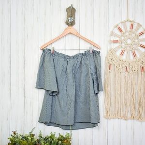 Lane Bryant Tops - Lane Bryant Gingham Off Shoulder Top F17 Lane Bryant Tops - Lane Bryant Gingham Off Shoulder Top F17